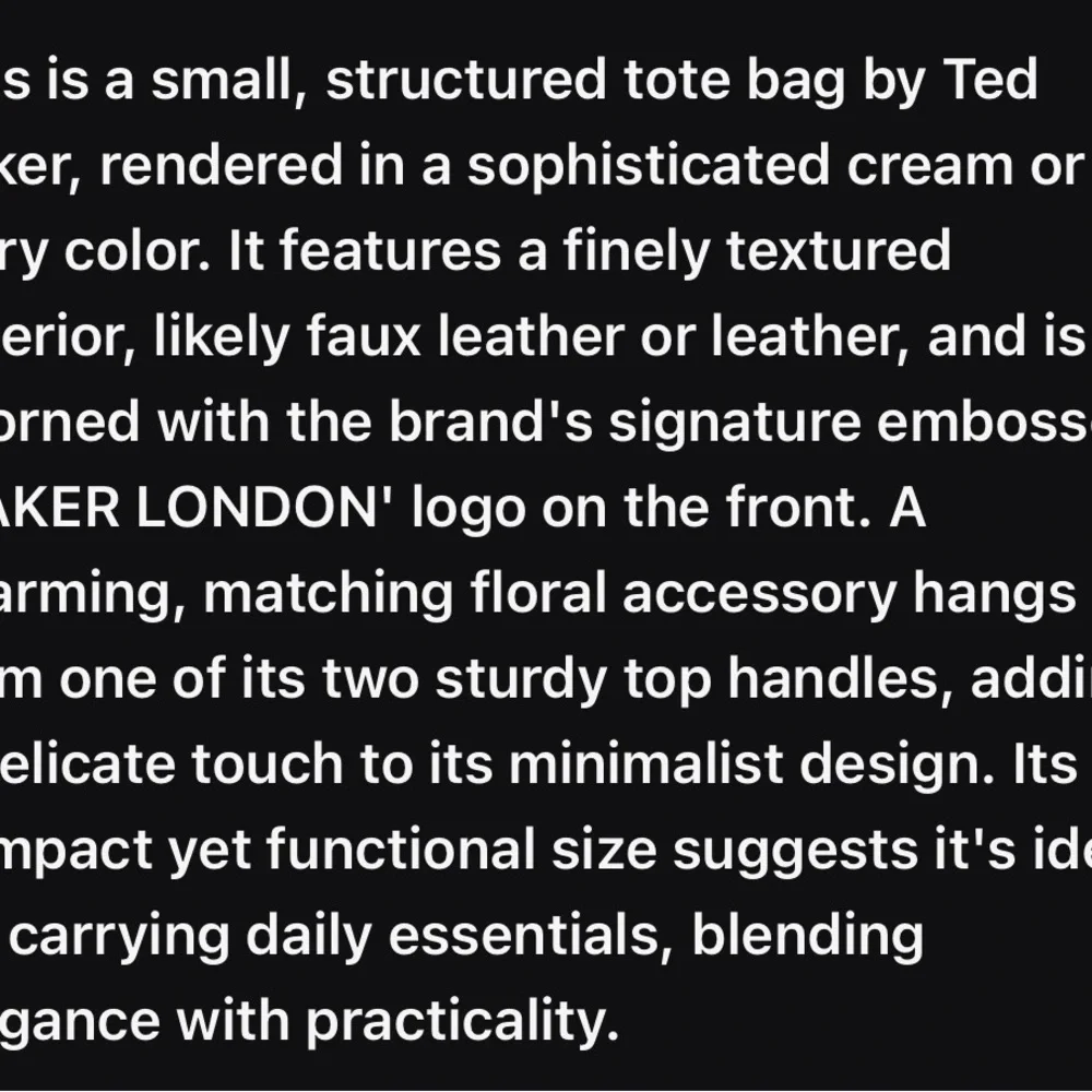 Ted Baker Cream Tote with Floral Charm - Picture 7 of 9